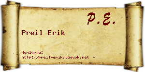 Preil Erik névjegykártya